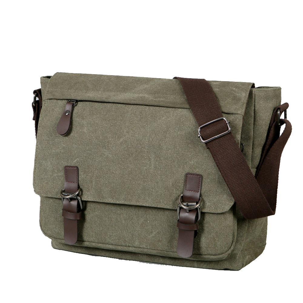 TopTie Classic Canvas Messenger Bag, Canvas Shoulder Bag Side Bag for Men  and Women