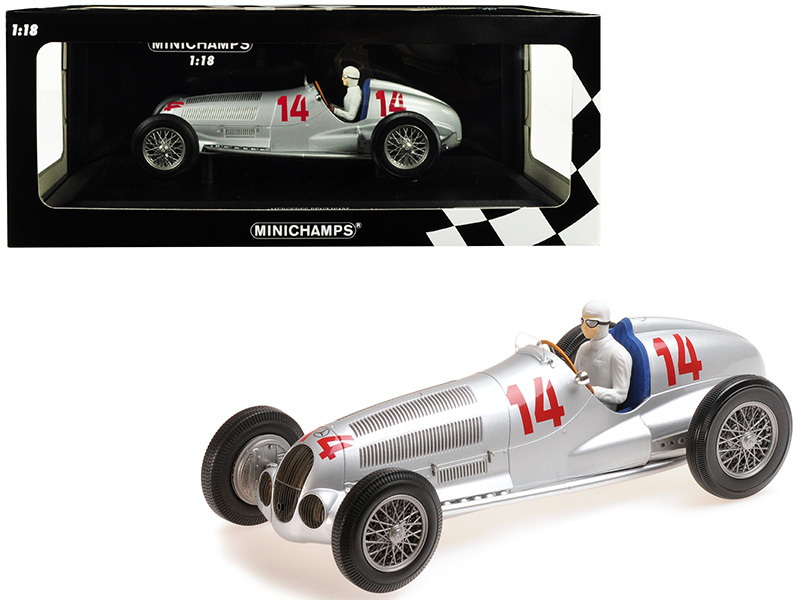 Minichamps进口代理批发 Minichamps 155373114 Mercedes Benz W125 #14 Manfred V. Brauchitsch 第二名 1937 GP Von Deutschland（德国大奖赛）全球限量 300 件 1/18 压铸模型车