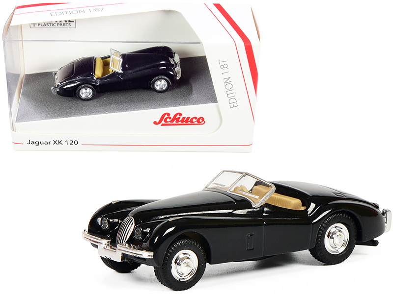 Schuco进口代理批发 Schuco 452651600 Jaguar XK 120 Roadster 黑色 1/87 (HO) 压铸模型车