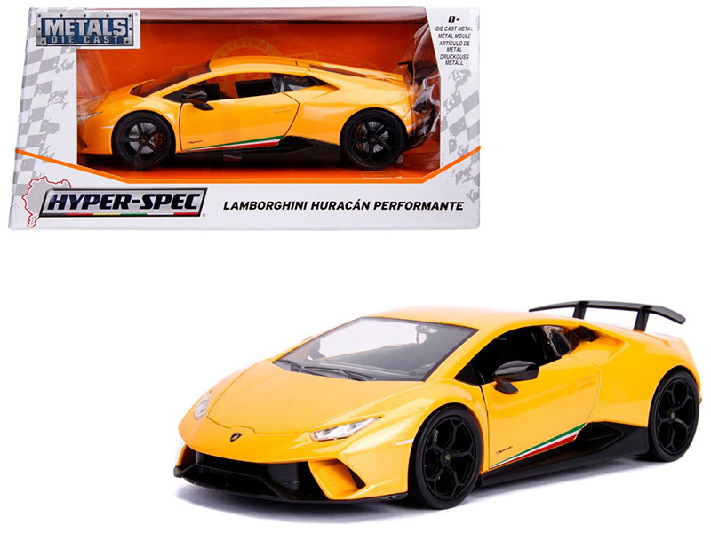 Jada进口代理批发 Jada 99707 兰博基尼 Huracan Perfomante 金属黄色 1/24 压铸模型车