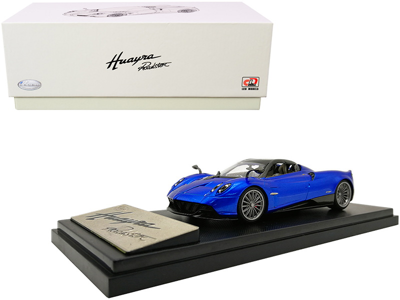 LCD Models进口代理批发 LCD 模型 LCD43003blu 帕加尼 Huayra Roadster 蓝色金属带碳饰件 1/43 压铸模型车