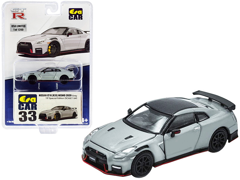 Era Car进口代理批发 Era Car NS20GTRRF33B 2020 Nissan GT-R (R35) RHD（右手驾驶）Nismo Grey 带碳顶限量版 1200 件“特别版”1/64 压铸模型车