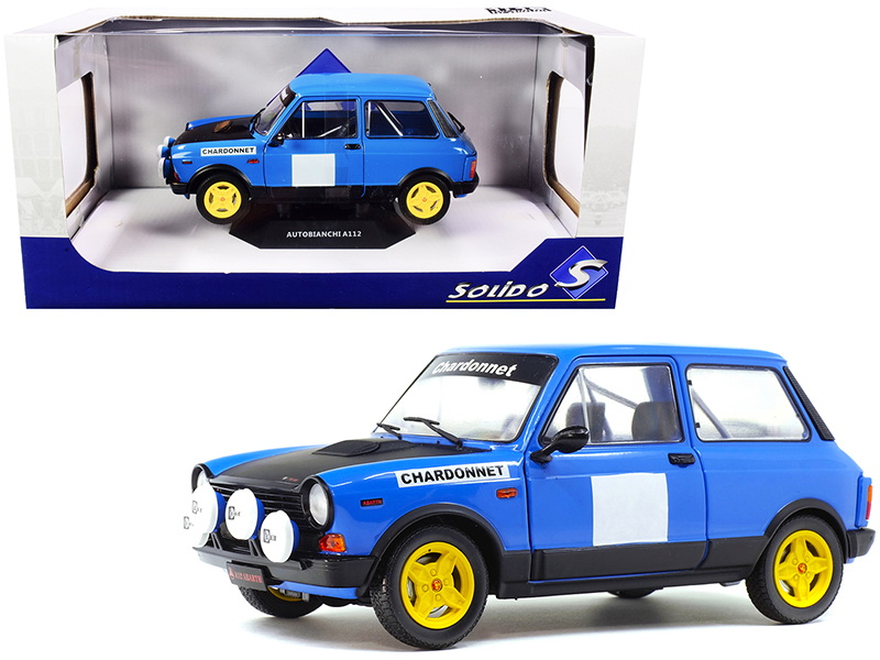 Solido进口代理批发 Solido S1803801 1980 Autobianchi A112 阿巴斯蓝色“Chardonnet”拉力赛车 1/18 压铸模型车