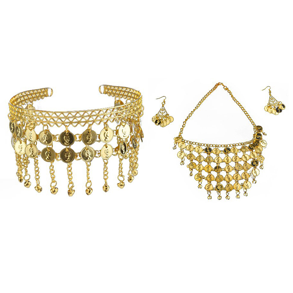 TopTie Belly Dance Tribal Coins Headband Gypsy Jewelry-Gold 1