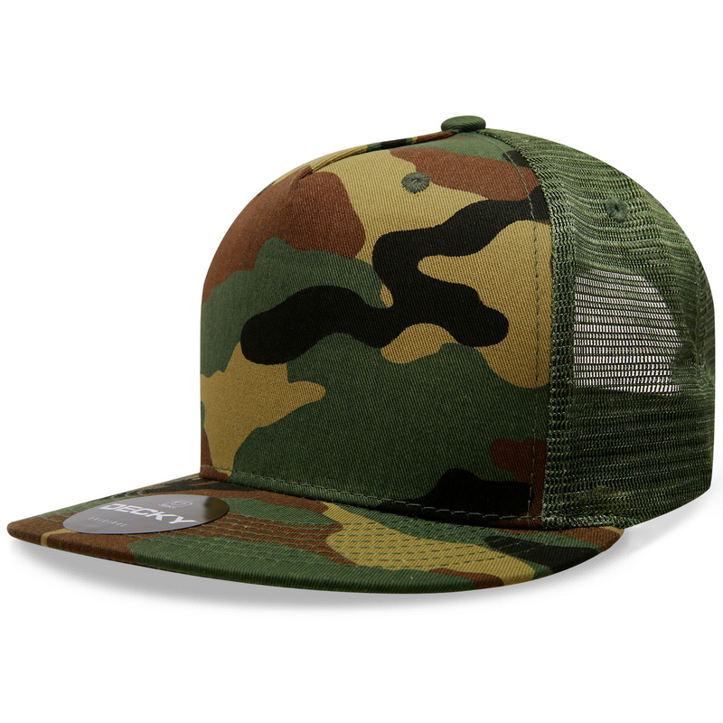 Custom Decky 1063 5 Panel Flat Bill Trucker Hats Wholesale - Design ...