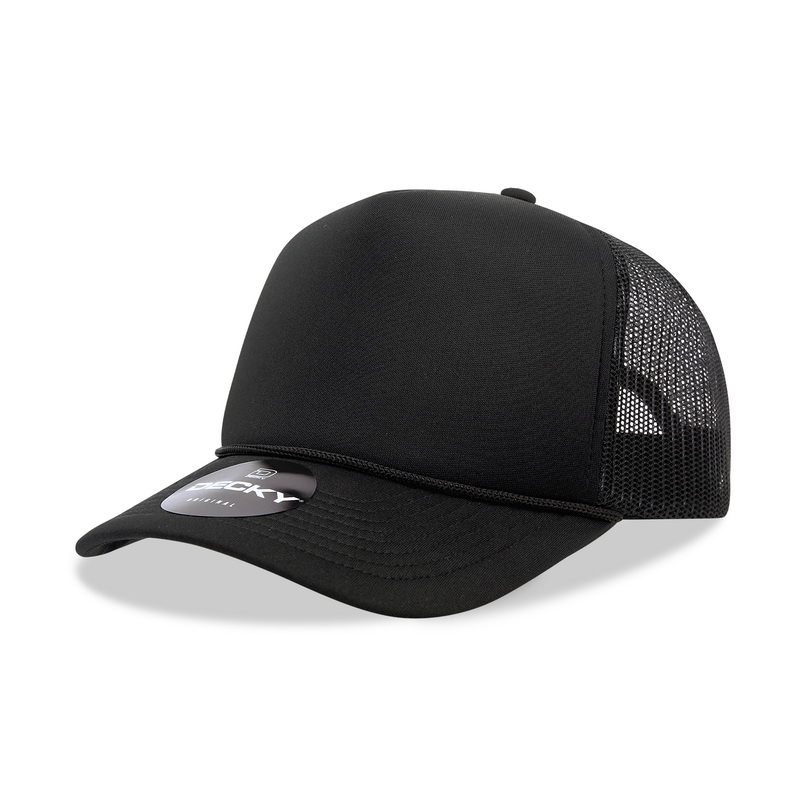 1 Dozen (12) Blank Foam Front Mesh Back Black Trucker Hats