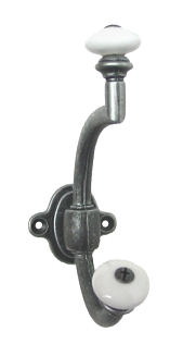 Solid Brass Coat Hook Double Prong With Beaded Edge H22-66SB - D. Lawless  Hardware