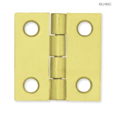 Flat Butt Hinge 1-1/2" x 1-1/4" Brass Plated Steel 
