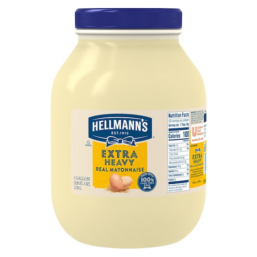 Hellmann's进口代理批发 Hellmann's 超重塑料蛋黄酱，1 加仑，每箱 4 个