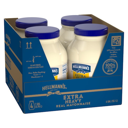 酷牌库|商品详情-Hellmann's进口代理批发 Hellmann's 超重塑料蛋黄酱，1 加仑，每箱 4 个