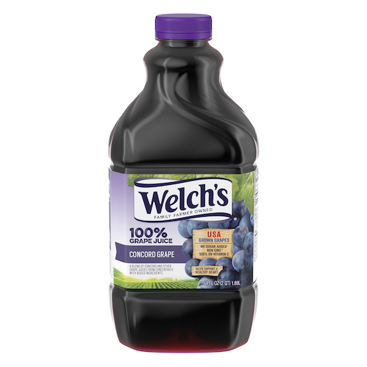 Welch's进口代理批发 Welch's 100% 紫葡萄塑料汁，64 液量盎司，每箱 8 件