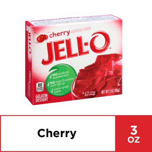 酷牌库|商品详情-Jell-O进口代理批发 Jell-O 速溶樱桃明胶粉甜点，3 盎司，每箱 24 粒