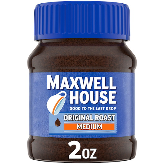 Maxwell House进口代理批发 Maxwell House Coffee 速溶原味咖啡，2 盎司，每箱 12 粒