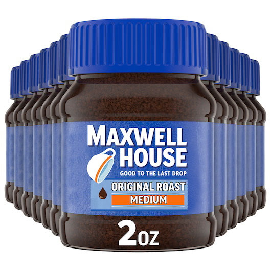 酷牌库|商品详情-Maxwell House进口代理批发 Maxwell House Coffee 速溶原味咖啡，2 盎司，每箱 12 粒