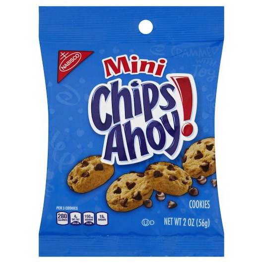 Chips Ahoy进口代理批发 Chips Ahoy Cookie Chips Ahoy 零食大小，2 盎司，每箱 60 颗