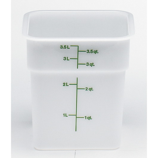 Cambro进口代理批发 Cambro Camsquare 4 夸脱凯利绿色毕业标记白色聚乙烯容器，各 1 个，每箱 1 个