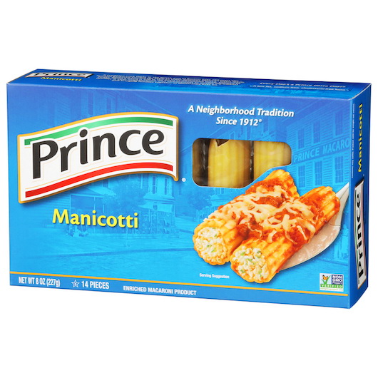 Prince进口代理批发 Prince Manicotti 意大利面，8 盎司，每箱 12 块