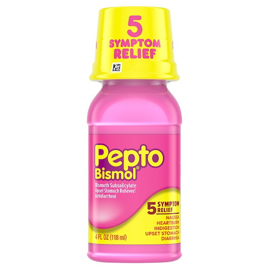 Pepto进口代理批发 Pepto Bismol Bismuth 次水杨酸胃部不适缓解剂，4 液量盎司，每箱 12 件