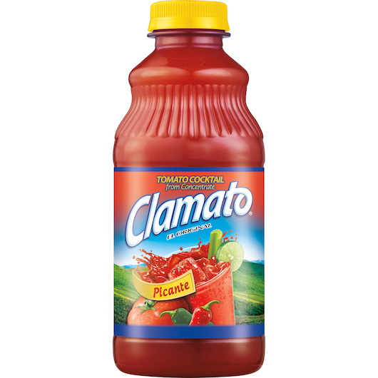 Clamato进口代理批发 Clamato Juice Picante 塑料，32 液量盎司，每箱 12 件