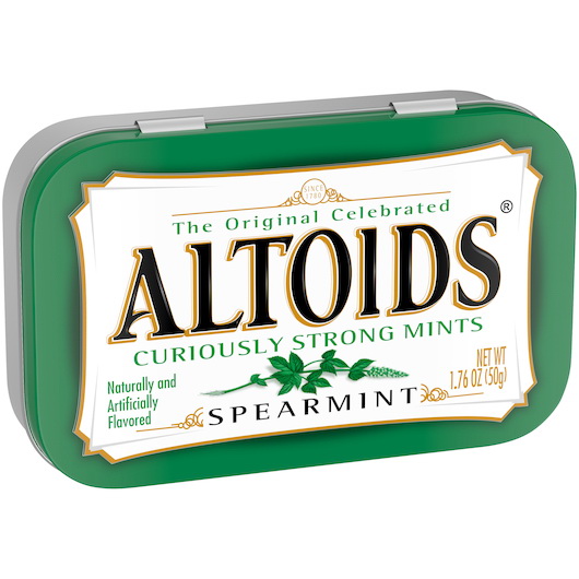 Altoids进口代理批发 Altoids 单瓶留兰香，1.76 盎司，每箱 12 粒