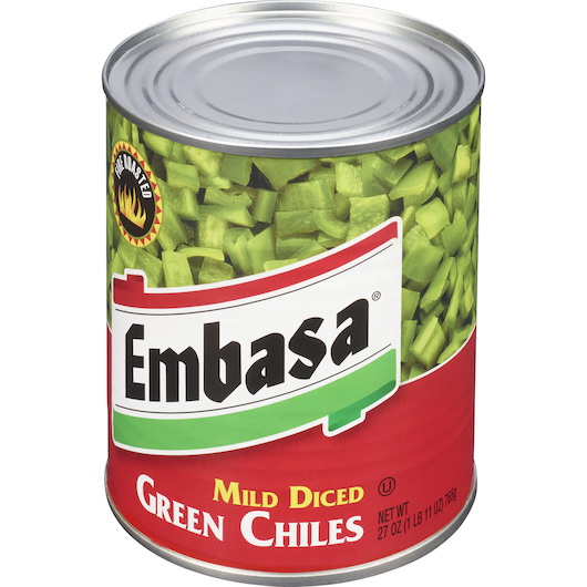 Embasa进口代理批发 Embasa Peppers Chile 绿色切丁，27 盎司，每箱 12 个