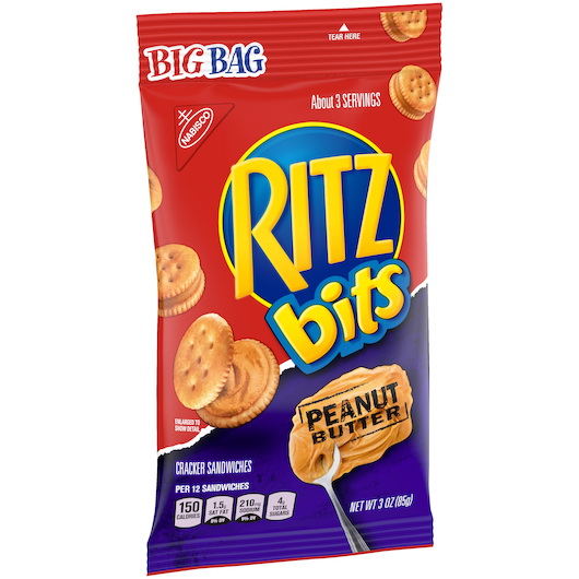 Ritz进口代理批发 Ritz 花生酱零食，3 盎司，每箱 12 块