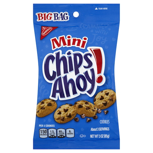 Chips Ahoy进口代理批发 Chips Ahoy 零食 Chips Ahoy 迷你大袋，3 盎司，每箱 36 粒