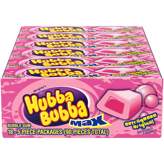 酷牌库|商品详情-Hubba Bubba进口代理批发 Hubba Bubba Outrageous 原味口香糖，5 片，每箱 8 块