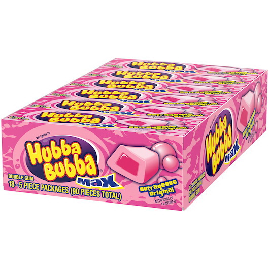 酷牌库|商品详情-Hubba Bubba进口代理批发 Hubba Bubba Outrageous 原味口香糖，5 片，每箱 8 块