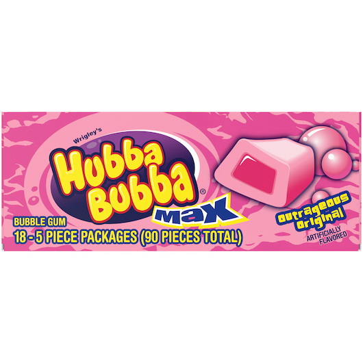 Hubba Bubba进口代理批发 Hubba Bubba Outrageous 原味口香糖，5 片，每箱 8 块