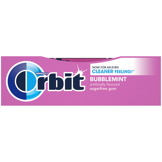 Orbit进口代理批发 Orbit 薄荷泡泡糖，14 片，每箱 12 颗