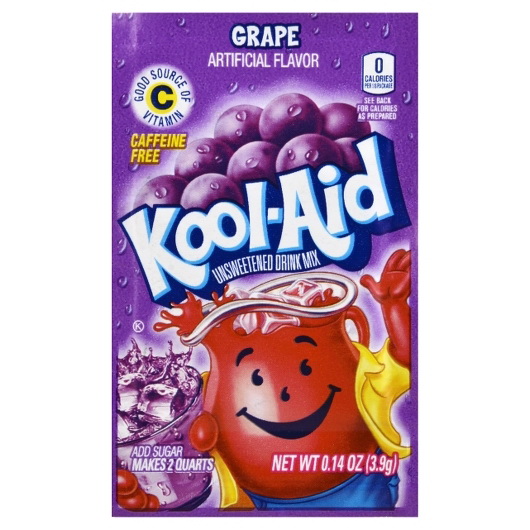 Kool-Aid进口代理批发 Kool-Aid Kool Aid 葡萄饮料，0.14 盎司，每箱 192 粒