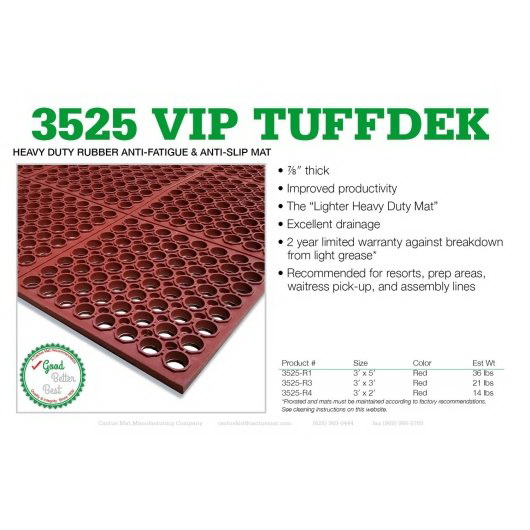 Cactus Mat进口代理批发 仙人掌垫地垫橡胶 3X5 Vip Tuffdeck 红色，各 1 个，每箱 1 个