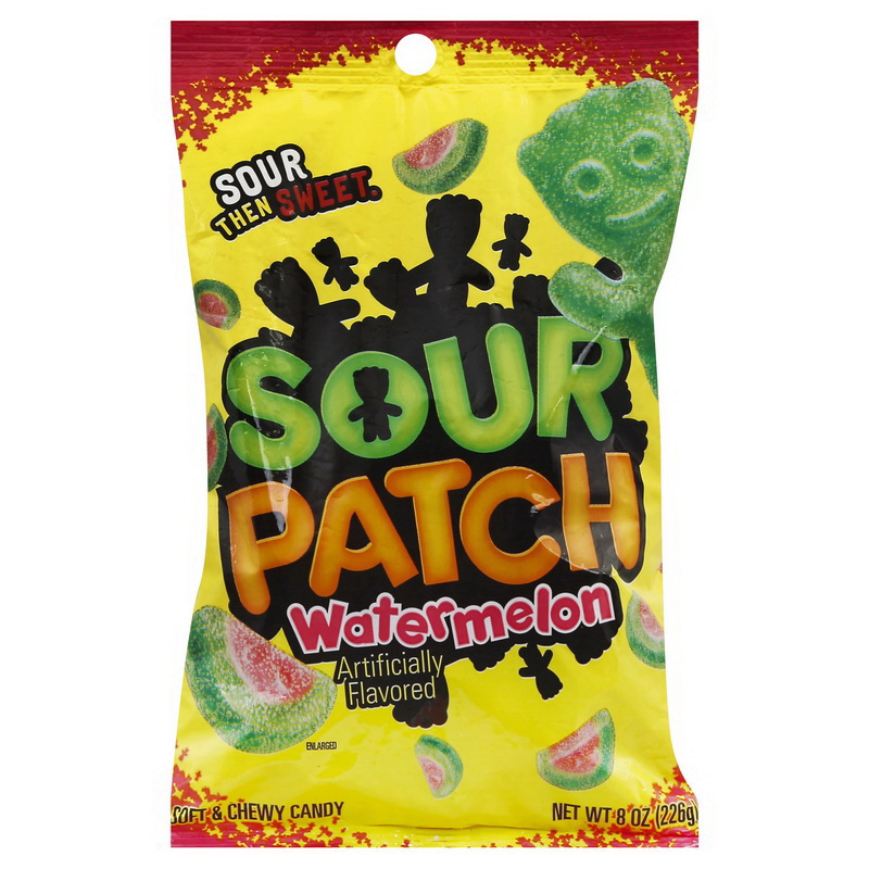 酷牌库|商品详情-Sour Patch进口代理批发 酸味补丁袋西瓜糖，8 盎司，每箱 12 颗