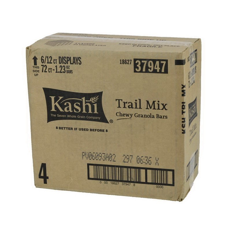 Kashi进口代理批发 Kashi Trail Mix 耐嚼格兰诺拉麦片棒，1.2 盎司，每盒 12 块，每箱 6 块