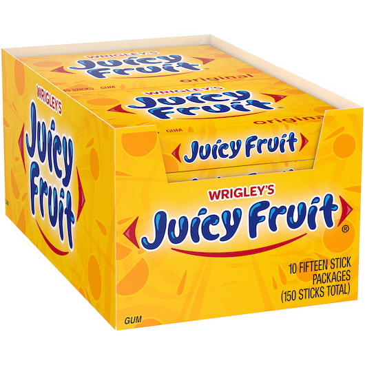 酷牌库|商品详情-Juicy Fruit进口代理批发 多汁水果单份口香糖，15 片，每箱 12 颗