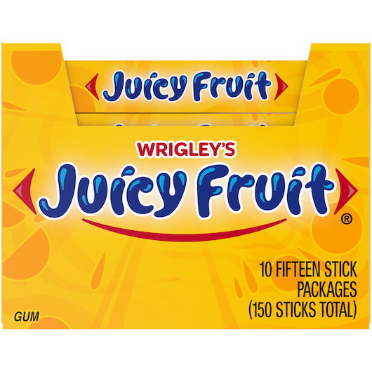 酷牌库|商品详情-Juicy Fruit进口代理批发 多汁水果单份口香糖，15 片，每箱 12 颗