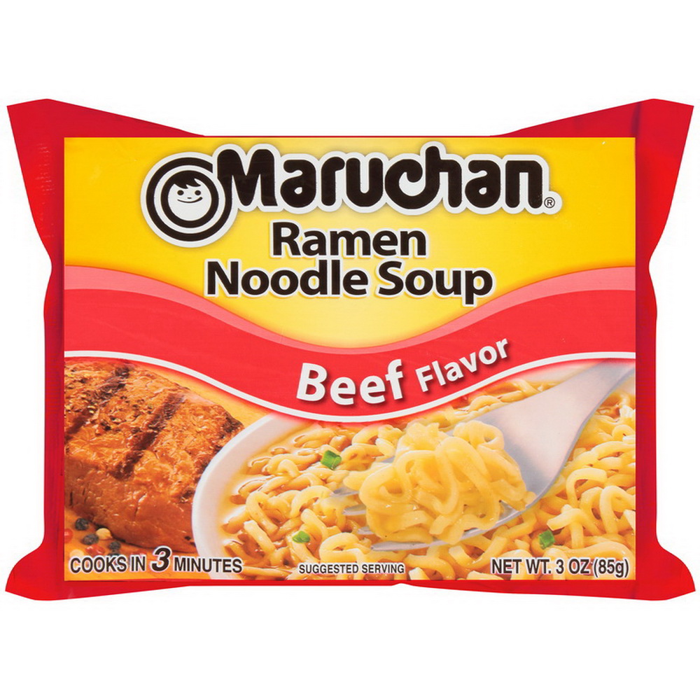 Maruchan Instant进口代理批发 Maruchan 即食牛肉味拉面汤，3 盎司，每箱 24 粒