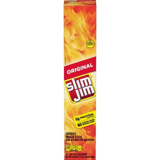 Slim Jim进口代理批发 Slim Jim Giant 零食棒，0.97 盎司，每箱 6 根