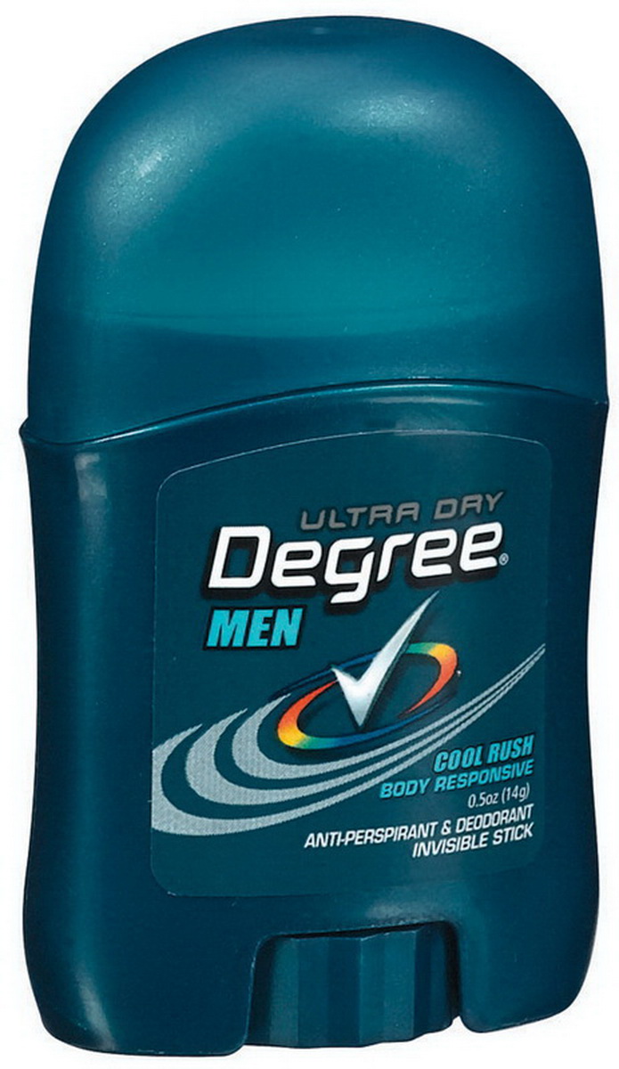 Degree Men进口代理批发 Degree Men Cool Rush 隐形固体男士除臭剂，0.5 液量盎司，每箱 36 件