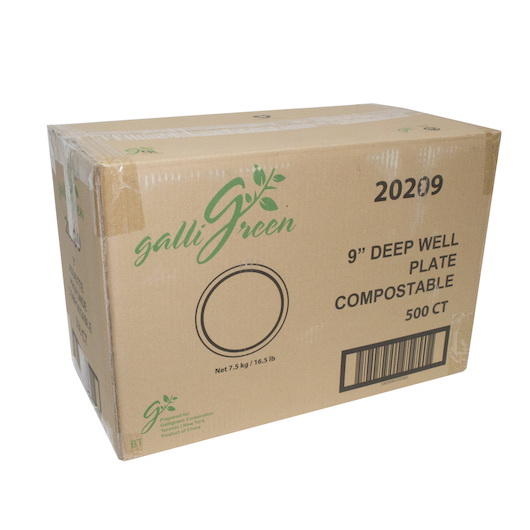 酷牌库|商品详情-Galligreen进口代理批发 Galligreen 盘 9 英寸深井甘蔗，500 片，每箱 1 个