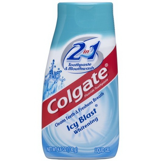 Colgate进口代理批发 高露洁二合一美白防牙垢液体冰爽牙膏和漱口水，4.6 盎司，每箱 12 件