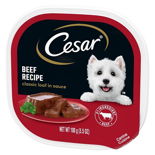 酷牌库|商品详情-Cesar进口代理批发 Cesar 犬类菜肴，配肉汁牛肉，3.5 盎司，每箱 24 块