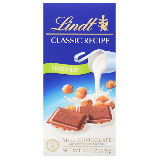 Excellence进口代理批发 Lindt & Sprungli (Usa) Inc 经典配方巧克力牛奶巧克力榛子，4.4 盎司，每箱 6 颗