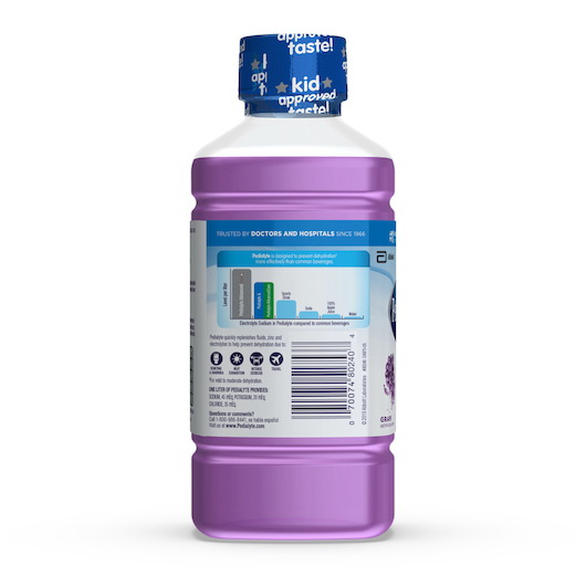 Pedialyte进口代理批发 Pedialyte 饮料葡萄味 1 升风味电解质溶液，1.05 夸脱，每箱 8 个