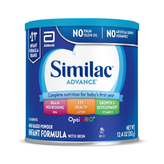 Similac进口代理批发 Similac Advance 非转基因婴儿配方奶粉罐装含铁，12.4 盎司，每箱 6 粒