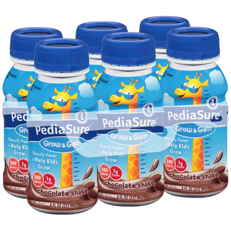 Pediasure进口代理批发 Pediasure 巧克力 8 盎司瓶装纤维，8 液量盎司，每盒 6 个，每箱 4 个