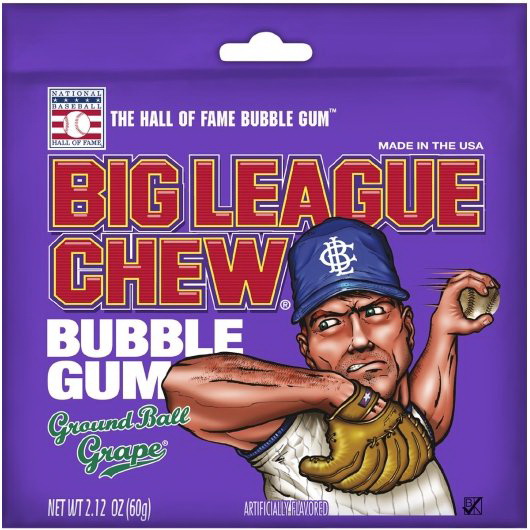 Big League Chew进口代理批发 Big League Chew 葡萄 Big League Chew，2.12 盎司，每箱 9 粒