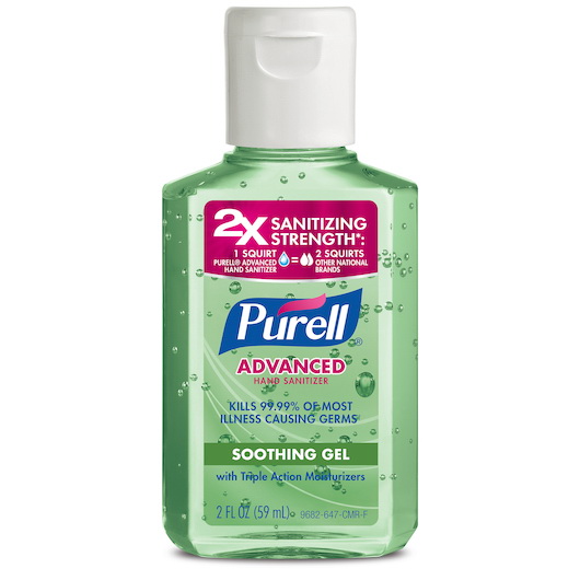 Purell进口代理批发 Purell 舒缓凝胶（芦荟）泵瓶，2 液量盎司，每箱 24 件