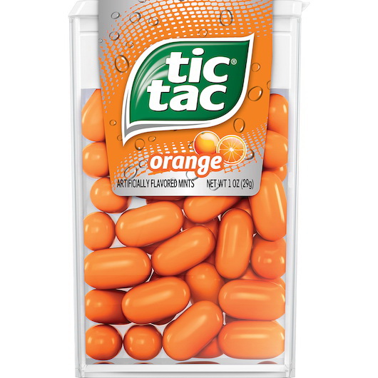 Tic Tac进口代理批发 Tic Tac 糖果大包装橙色，1 盎司，每箱 24 颗